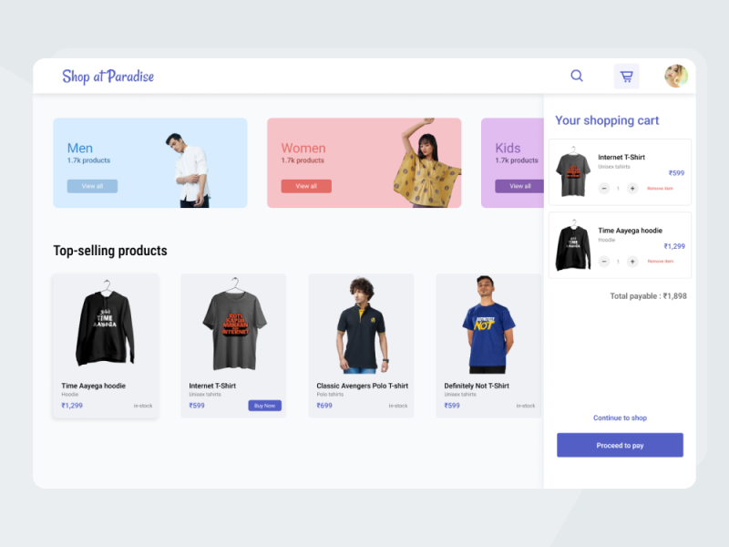 Shopping website - Clean UI by Surya Prakash on Dribbble