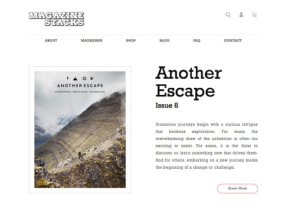 Magazine Detail Page detail page indie magazines inner page magazine magazinestacks minimalist product product info product page stack ui ux