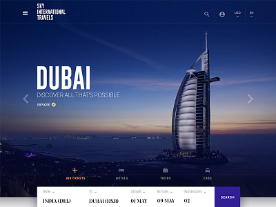 Travel Website Homepage