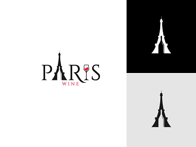 Paris wine Logo abstract design eifel graphic design icon illustration logo vector wine