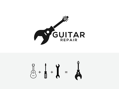 Guitar Repair Logo abstract design graphic design icon illustration logo vector