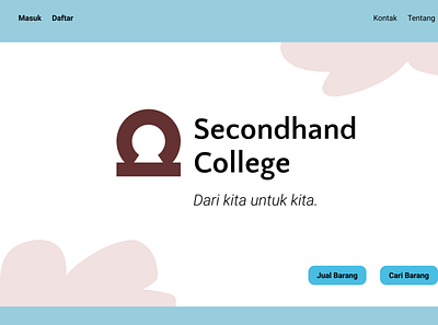Secondhand College - Welcome ui website