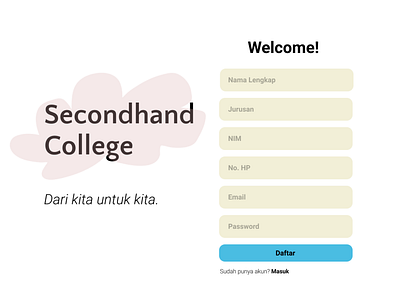 Secondhand College - Sign In