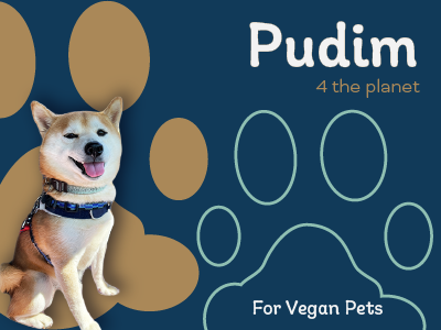 Pudim for the planet | vegan dog food brand shot