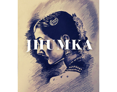 Jhumka design graphite illustration paper sketch