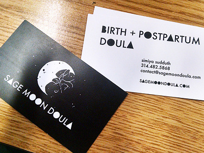 Sage Moon Doula Cards baby business card futura logo moon