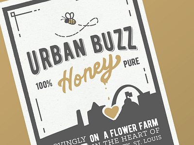 Urban Buzz - Honey Label arch bee hand heart honey label louis package st stl type