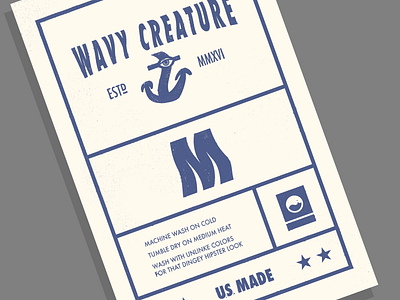 Wavy Creature Label anchor apparel clothing illustration packaging tag