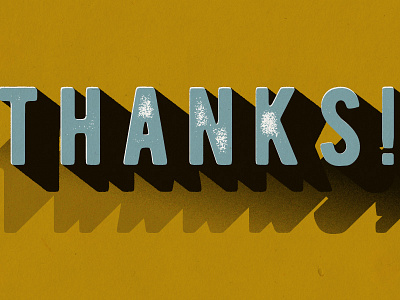 Thanks grain lettering shadow texture typography