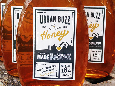 Honey Label Final arch bee city food honey louis packaging st urban