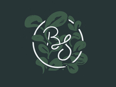 Unused BS b leaves lettering logo microgreens plants s script sprouts texture