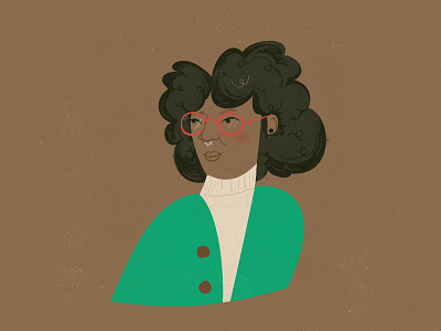 An Old Friend brown glasses illustration mint green sweaters