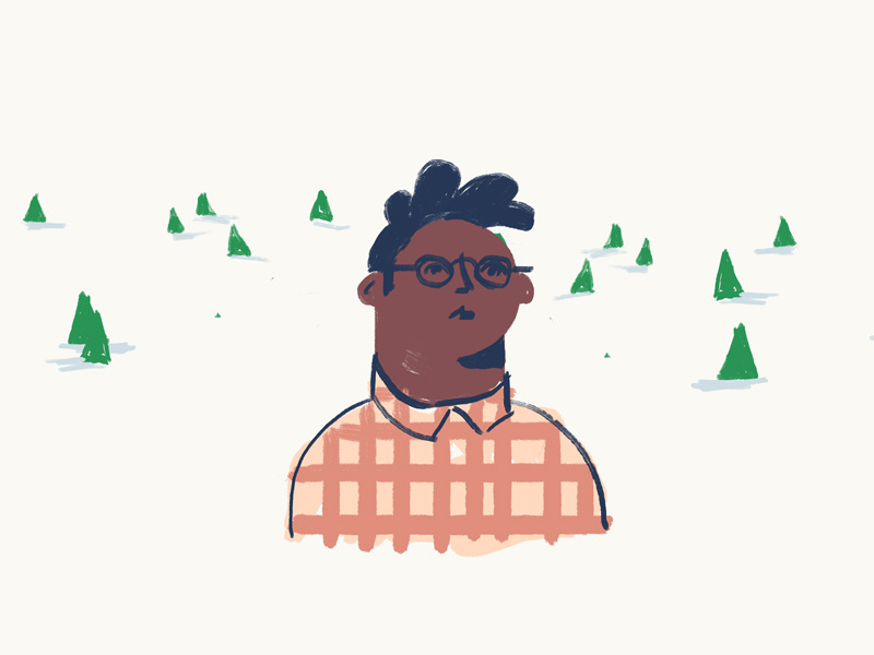 Lumberjack Daydream flannel woods character design illustration