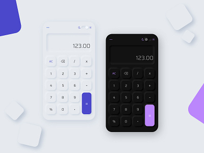 Calculator design (UI challenge #004) design lighttheme neumorphism ui uichallenge ux