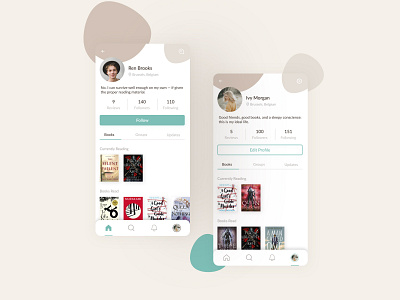 User Profile (UI challenge #006) app appdesign bookreviewapp dailyui design profilepage ui uichallenge uidesign userprofile ux uxdesign