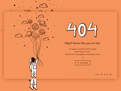 404 Error Page ( UI Challenge #008) 404error design pagenotfound ui uichallenge ux uxdesigner webdesign