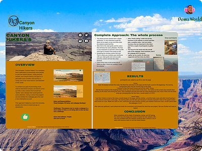 Canyon Hikers Case study design illustration typography ui ux