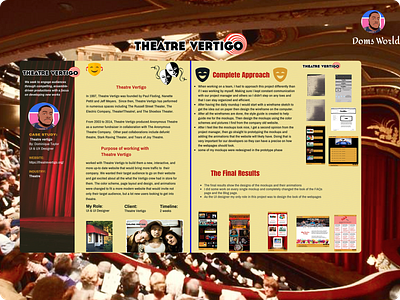 Theatre Vertigo Case study design illustration typography ui ux