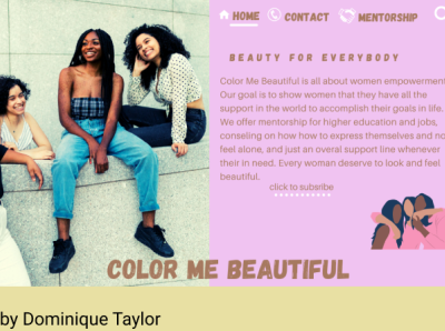 Landing Page For COLOR ME BEAUTIFUL!!