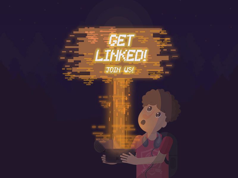 GET LINKED! college glow graphic design light link pixel reveal student treasure