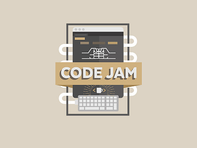 Code Jam badge code code jam coding contest logo event logo graphic graphic design hackathon logo rustic