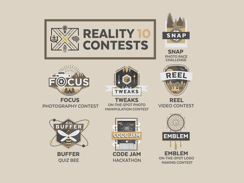 Reality 10 Contest Logos graphic design event logo reality contest logo rustic logo graphic