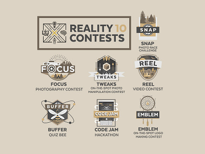 Reality 10 Contest Logos contest logo event logo graphic graphic design logo reality rustic