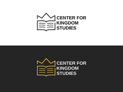Crown + Book Logo book center crown kingdom single line study
