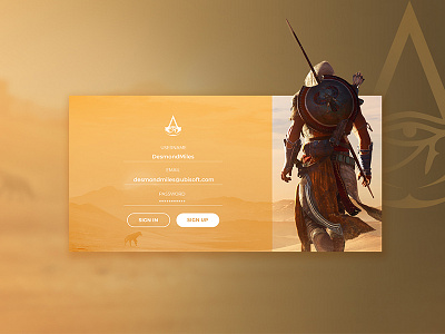 Daily UI Challenge # 01 - Assassin's Creed Origins Sign-up form