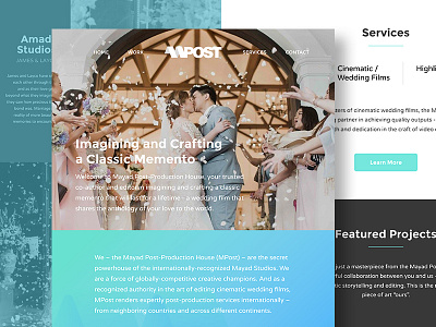 MPOST Website mayad mpost production studio ui user interface website website redesign wedding
