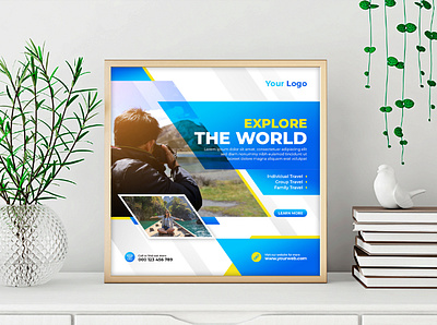 Travel Social Media Post Banner Template layout
