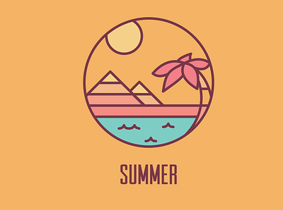 Retro Summer Badge design icon illustration retro vector