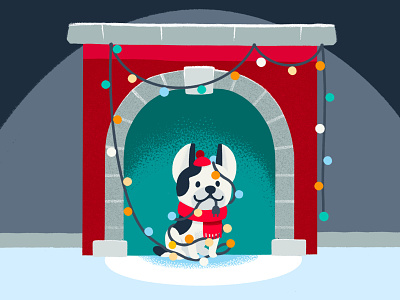 Holiday gift card christmas christmas lights dog e gift card fireplace giftcard holiday pup santa seasons greetings string