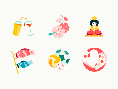 Japanse Holiday Icons