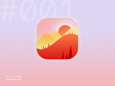 Daily UI Challenge #001 — Sunrise Icon App app daily ui digital free download freebie icon interface sketch sunrise