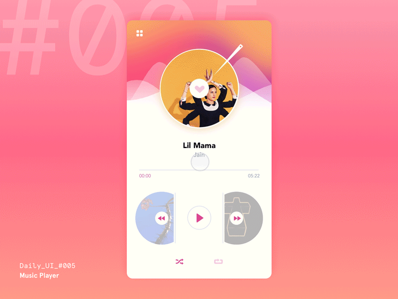 Daily UI Challenge #005 — Music Player daily ui digital download free freebie interface music player principle sketch