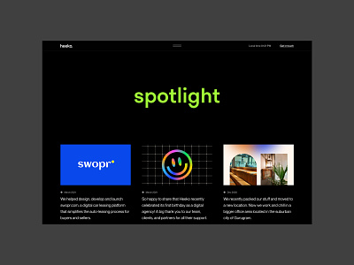 Heeko Spotlight ⚡️ abstract blog branding design flat launch logo minimal neon typography ui web webdevelopment