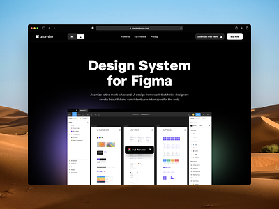 Atomize 2.0 - New website 🌐 branding design design system figma hero landing page logo typography ui web design