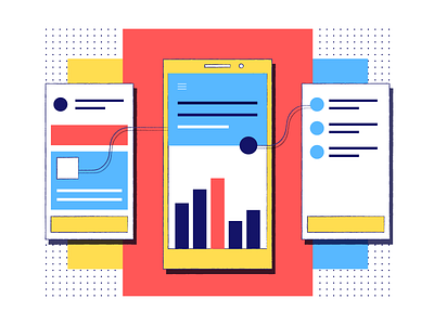 Mobile prototyping connection illustration mobile process prototype walkthrough wireframes