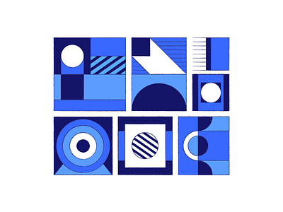 Pattern Composition Blue abstract art blue box geometric illustration pattern shape