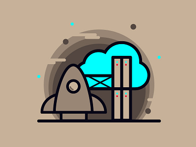 Rocket cloud 2 illustrator vector vectoriel