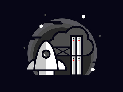 Rocket cloud 3 illustration illustrator rocket vector