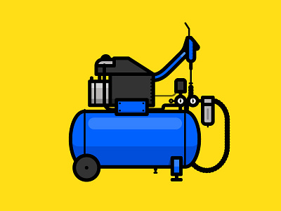 Air compressor draw illustrator vector vectoriel