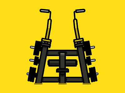 Machine Musculation illustrator sport vector yellow