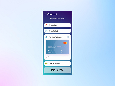 Credit Card Checkout ui