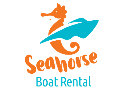 Seahorse Boat Rental branding flat logo logodesign vector