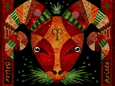 Horoscope: Aries aries astrology brown green red illustration ram zodiac