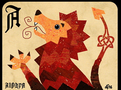 Alphyn card game illustration mythical creature. beast mythology playing card