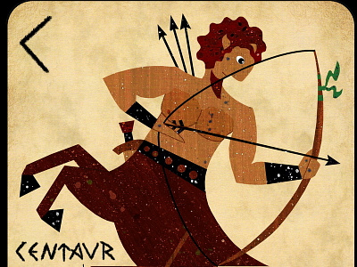 Centaur Male card game illustration mythical creature. beast mythology playing card