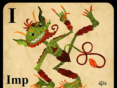 Imp card game illustration mythical creature. beast mythology playing card